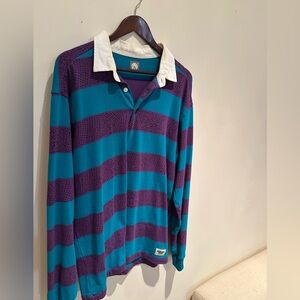 18 East rugby teal/purple leopard print
